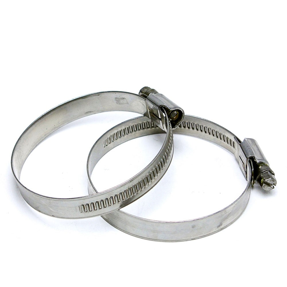 2x HPS 1-1/4" - 2-1/4" (32mm - 57mm) Stainless Steel Embossed Hose Clamps SAE 28-Performance-BuildFastCar