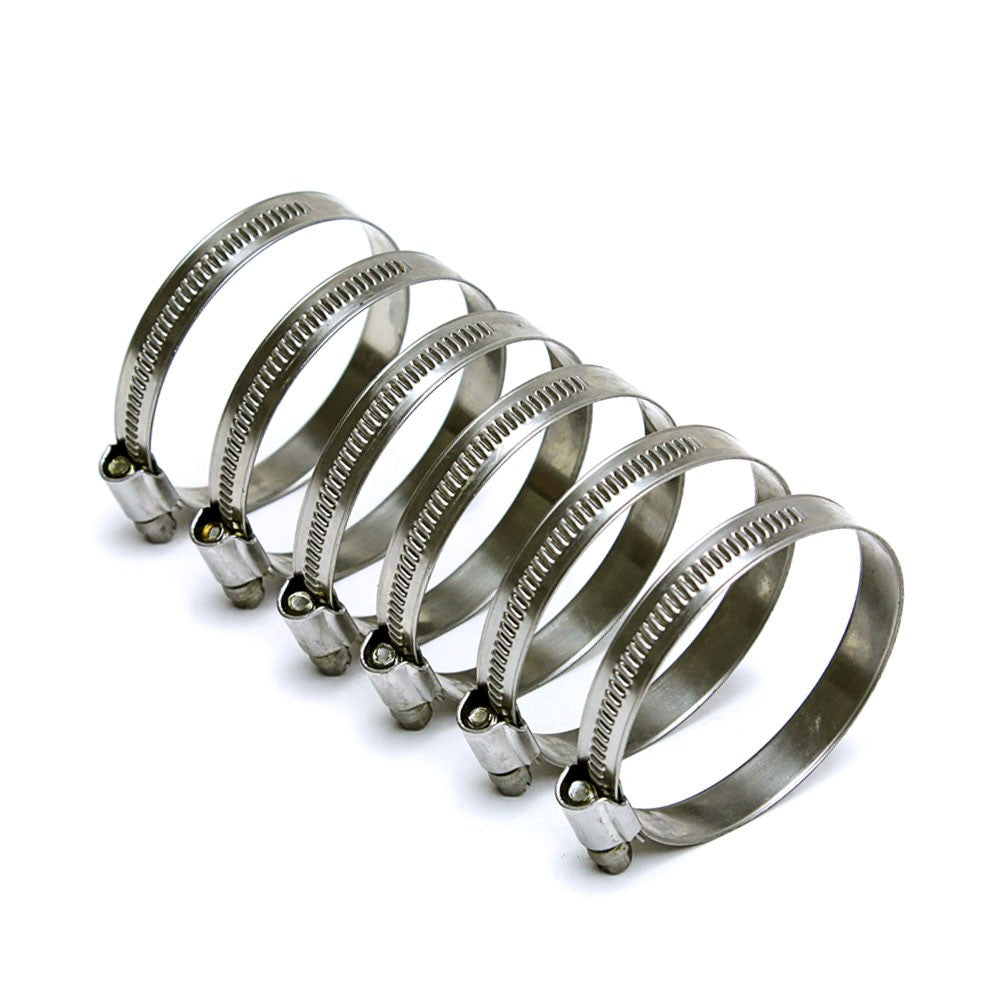 6x HPS 1-1/4" - 2-1/4" (32mm - 57mm) Stainless Steel Embossed Hose Clamps SAE 28-Performance-BuildFastCar