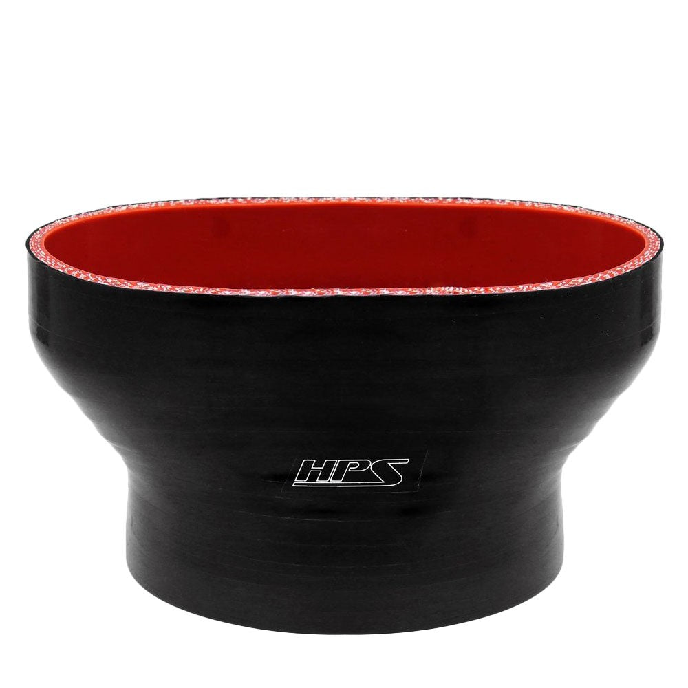 HPS Black Oval to Round Hose Coupler 55mm Throttle Body to 3.50" Tube FOH-55-350-BLK