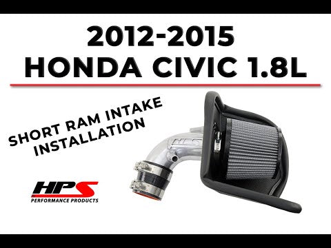 HPS Black 2.75" Pipe Shortram Air Intake w/heatshield For 12-15 Honda Civic 1.8L FG FB