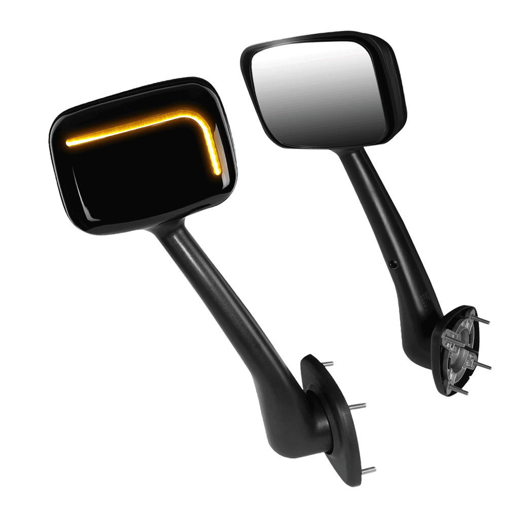 Black 12V L-Pattern LED Turn Signal Side View Mirror 08-17 Cascadia BFC-SVMIR-HY-006-BK