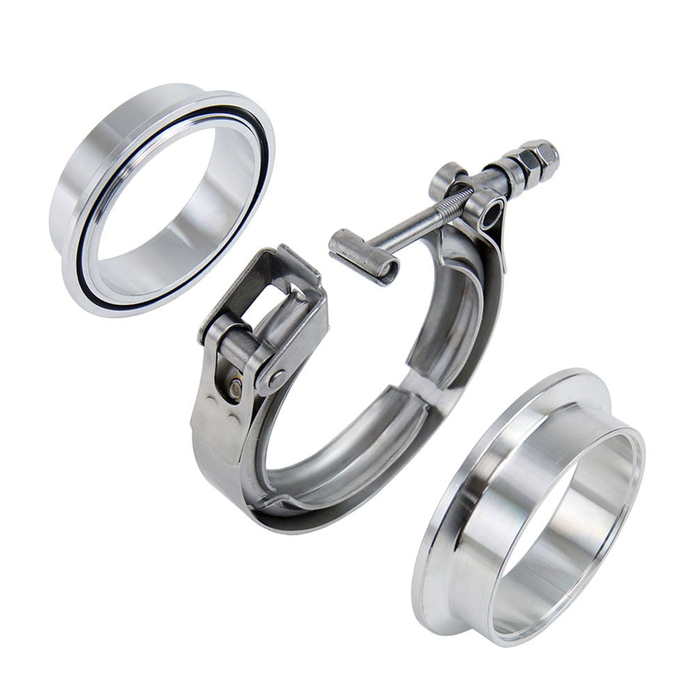 HPS 2" (51mm) Stainless V-Band Clamp+Aluminum Flanges NRB O-Ring For Turbo Pipe