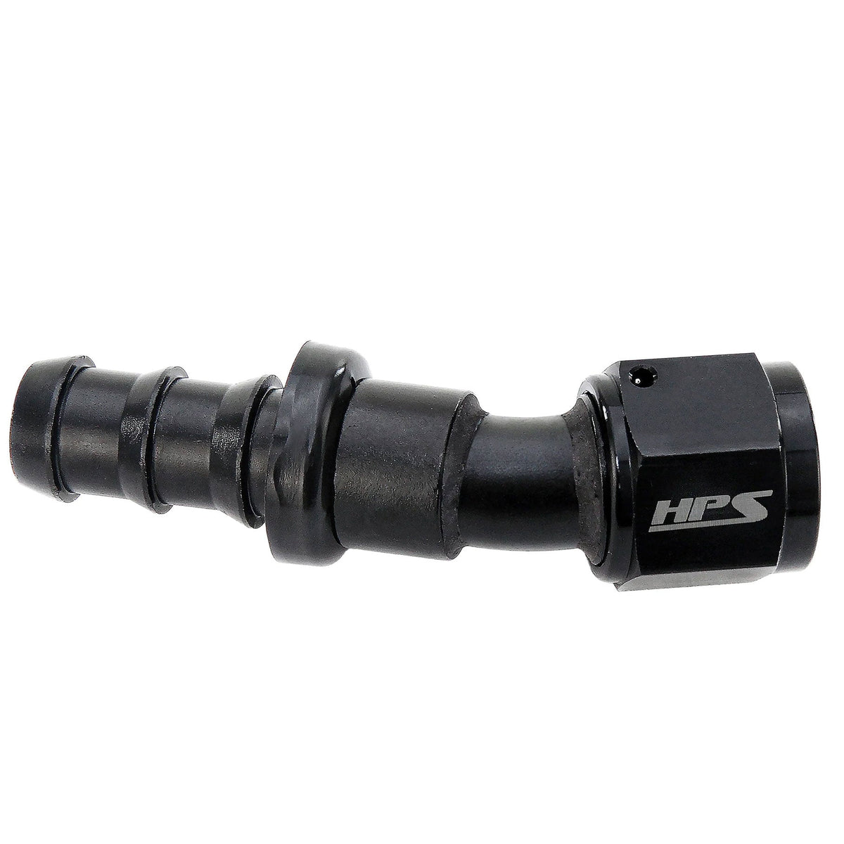 HPS Performance Black Aluminum Push-on Hose End to AN Female Fitting 30 Degree