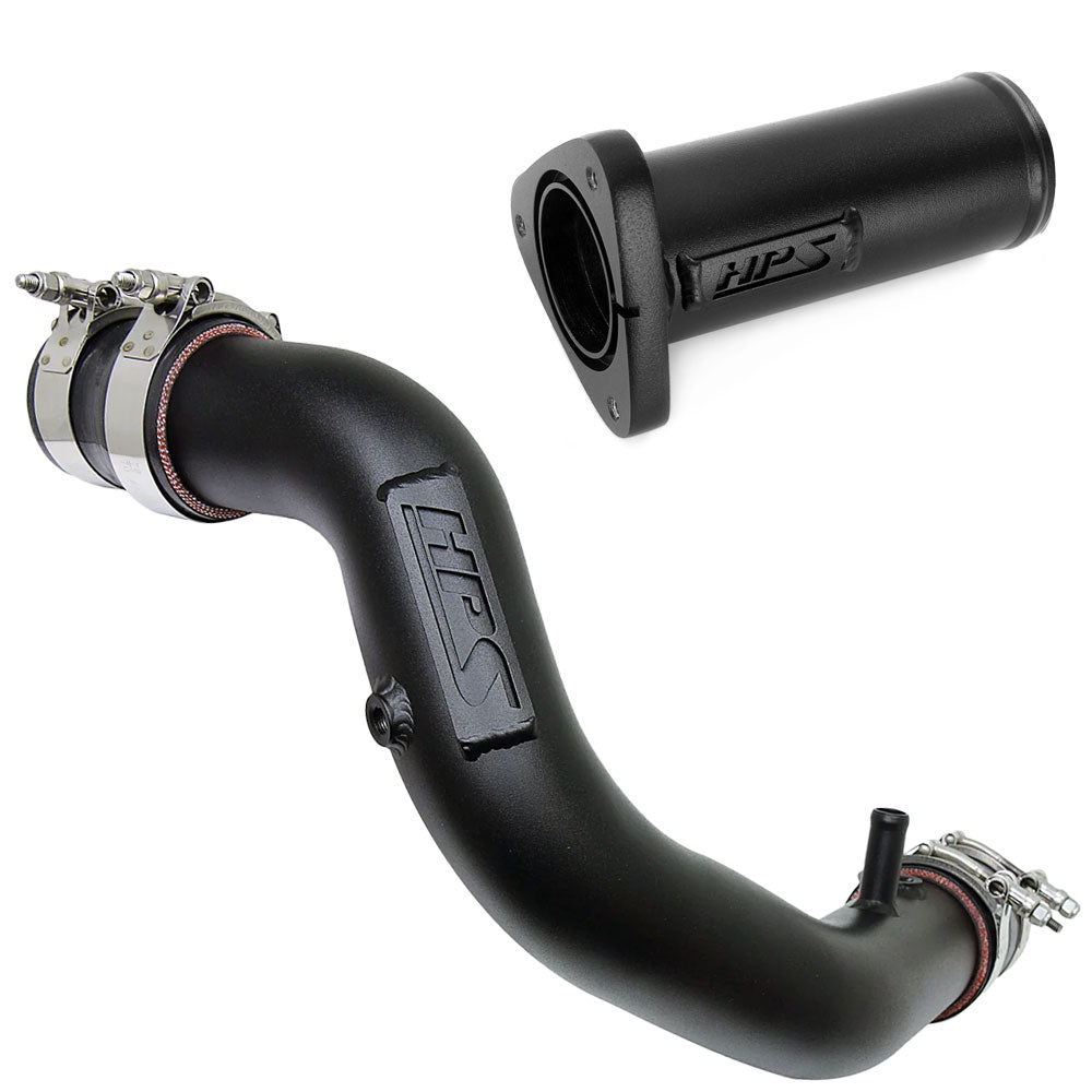 17-122WB+17-131WB HPS Black Hot Side Intercooler Charge Pipe+Resonator Tube For 16+ IS/GS/RC 2.0T