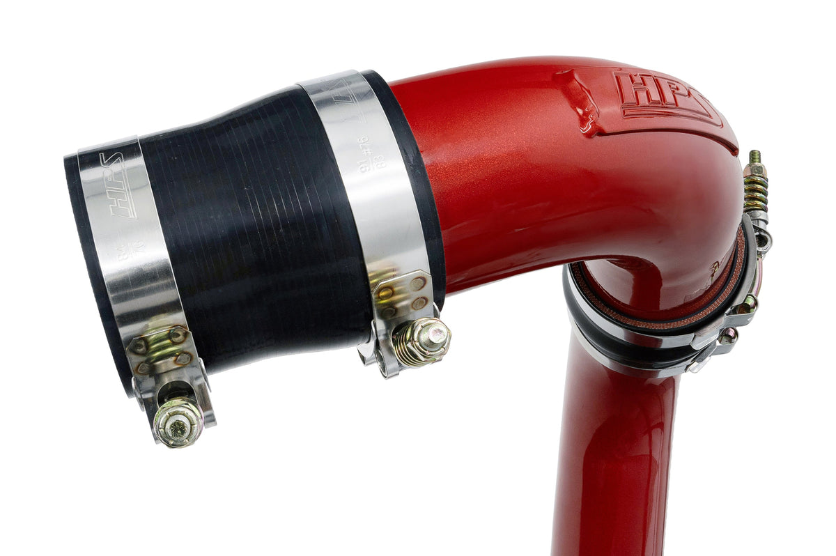 HPS Hot Side Charge Pipe for 17-19 Silverado/Sierra 2500HD 3500HD Duramax 6.6L Diesel L5P - red product photo