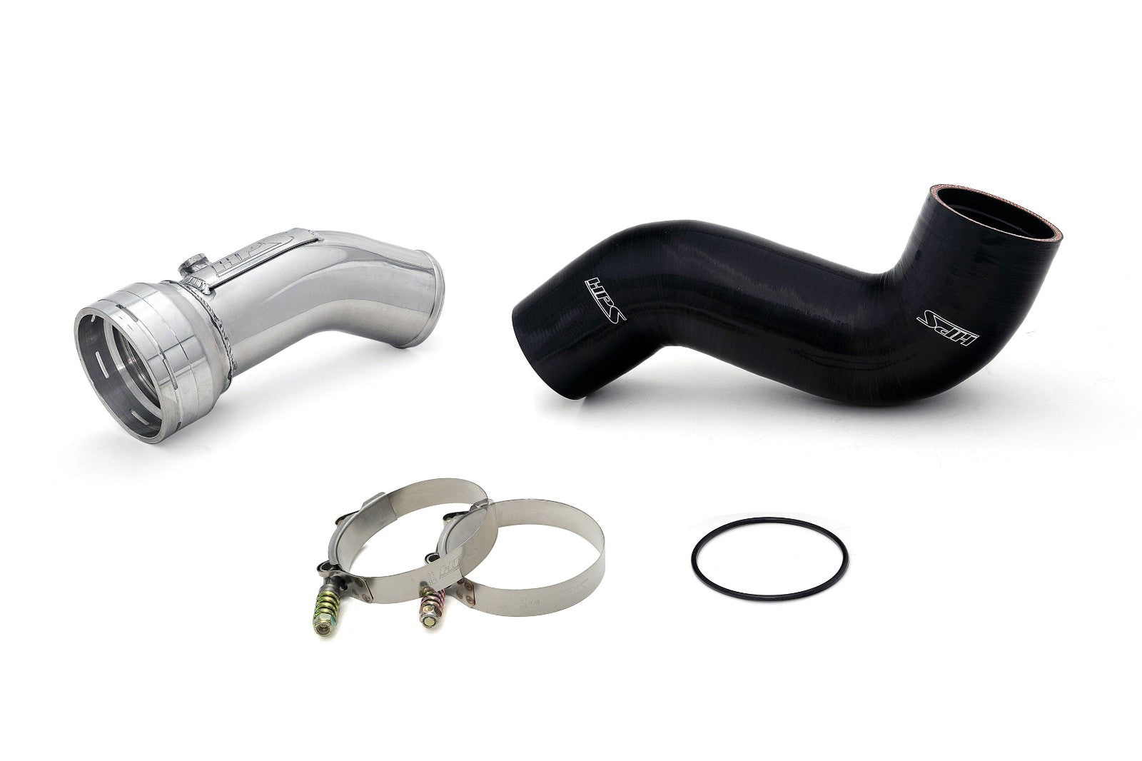 HPS 17-154P Polish Cold Side Charge Pipe+CAC Hose Intercooler Boot 17-154P
