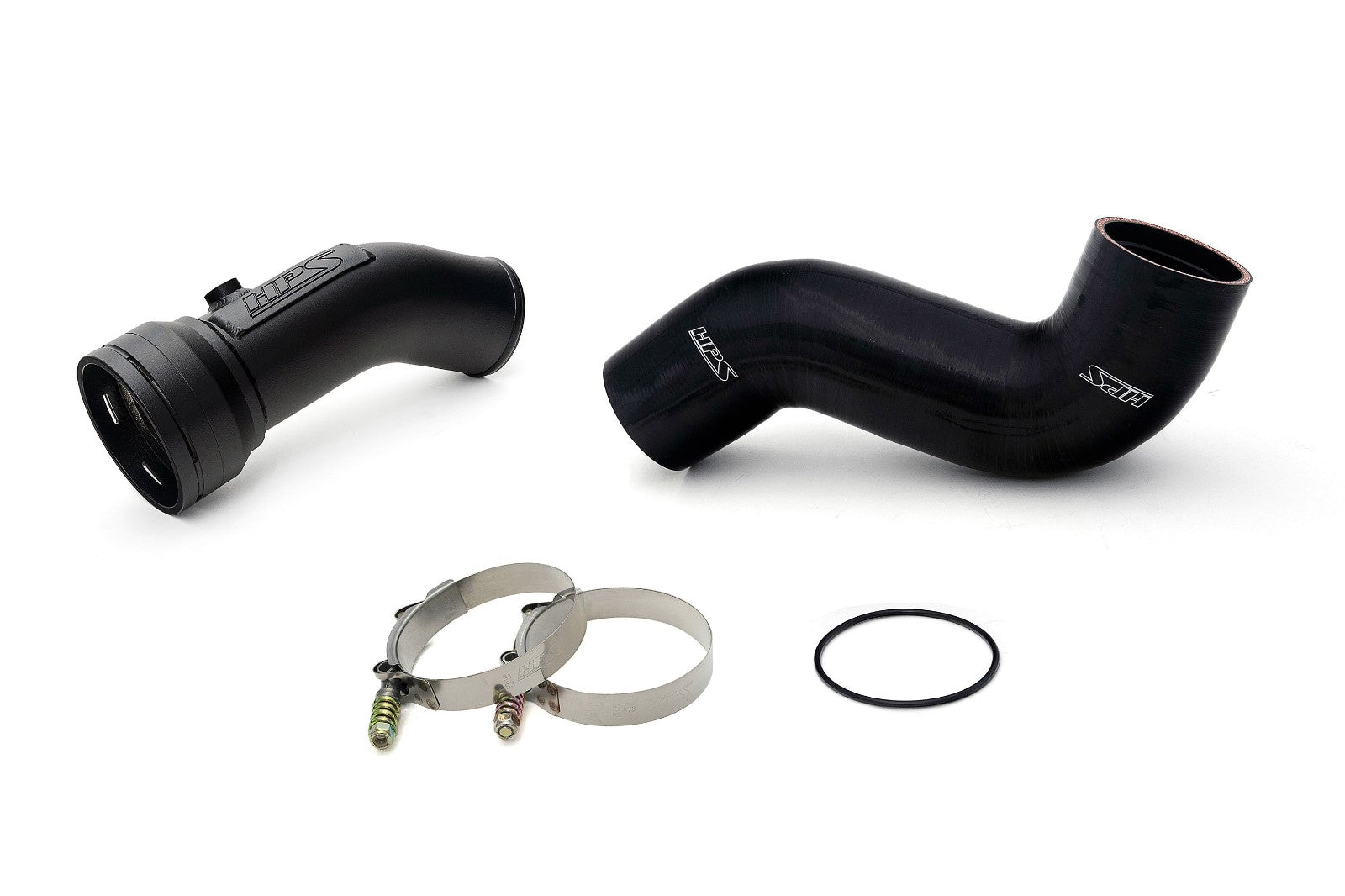 HPS 17-154WB Black Cold Side Charge Pipe+CAC Hose Intercooler Boot 17-154WB