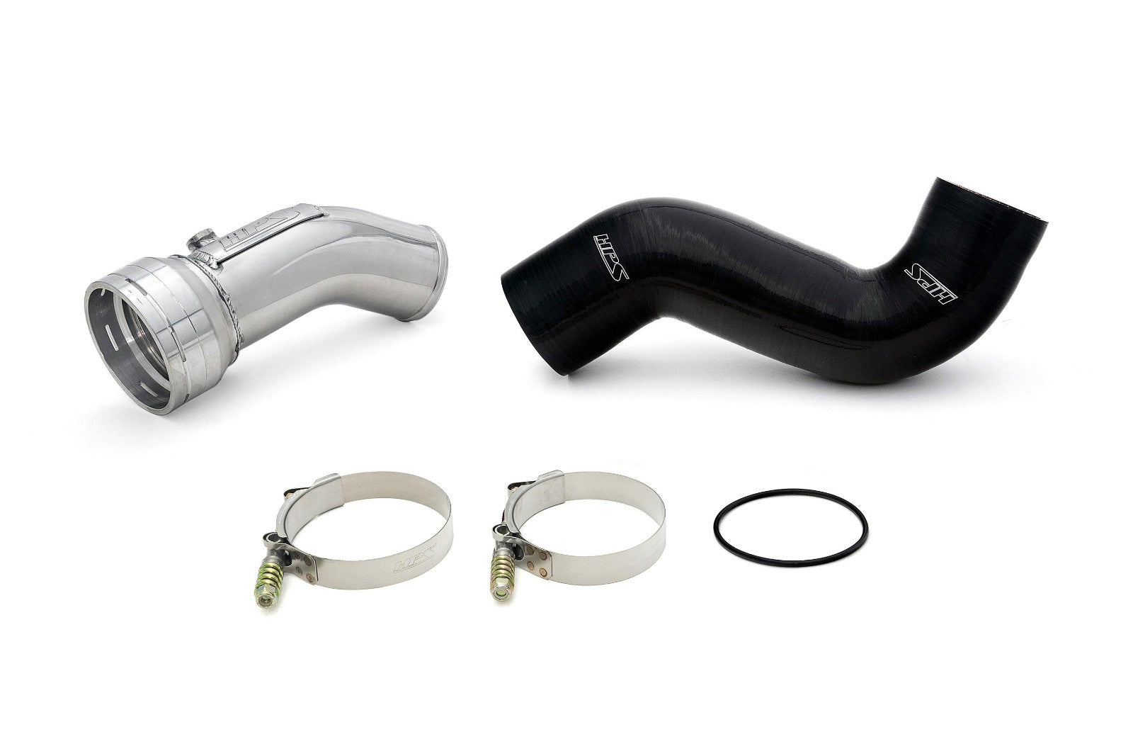 HPS 17-155P Polish Cold Side Charge Pipe+CAC Hose Intercooler Boot 17-155P