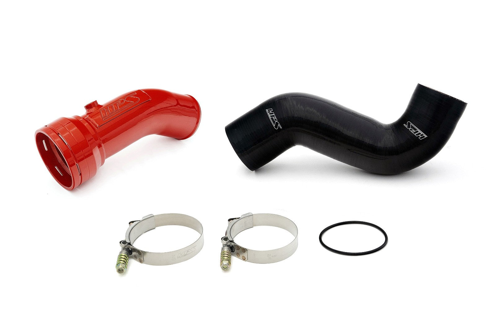 HPS Cold Side Charge Pipe + CAC Hose Boot Kit for 17-23 Ford F-250 F-350 F-450 F-550 6.7L P558 - red product photo
