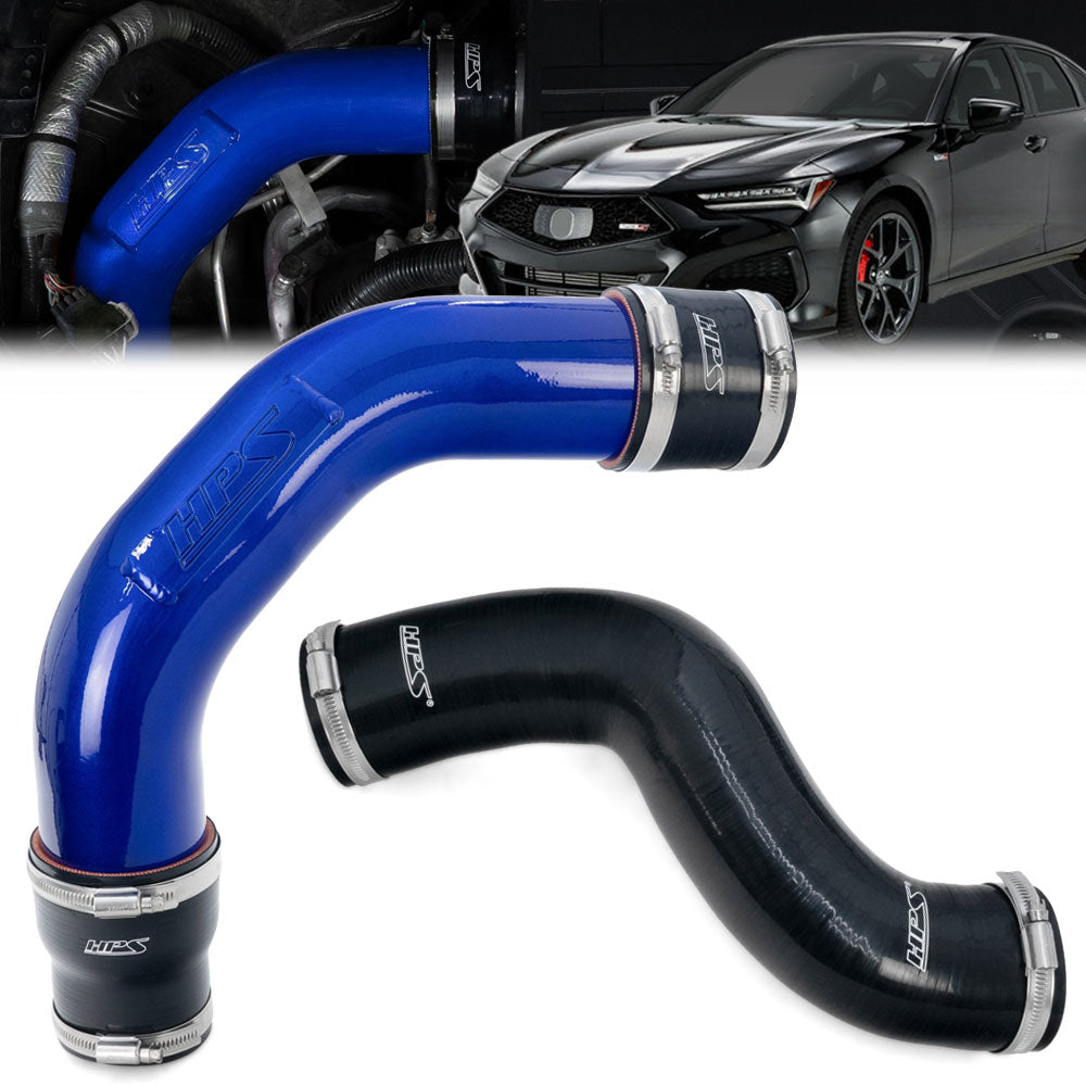 17-164BL HPS Blue Hot & Cold Side Intercooler Charge Pipe Hose Kit For 21-25 TLX Type-S