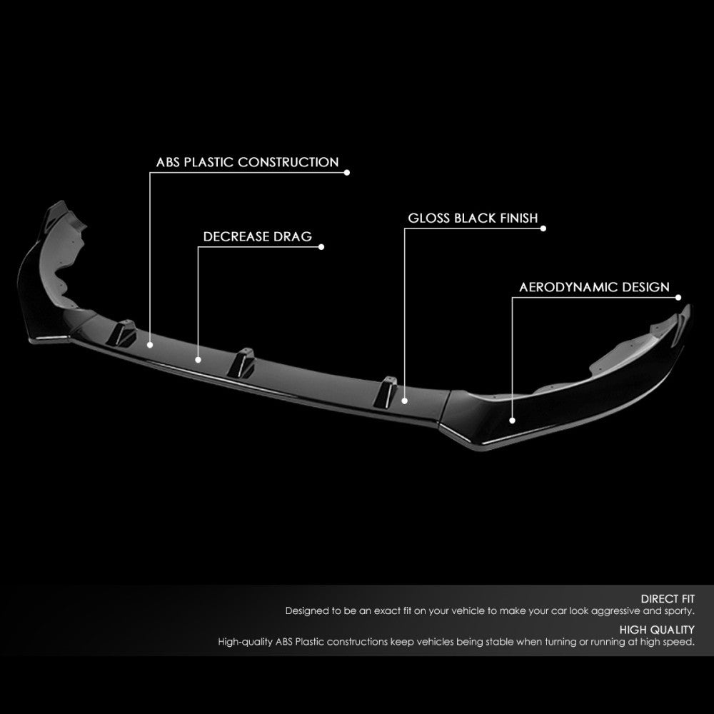 [Painted Gloss Black] Front Bumper Lip Chin Guard Body Kit For 13-16 Ford Fusion