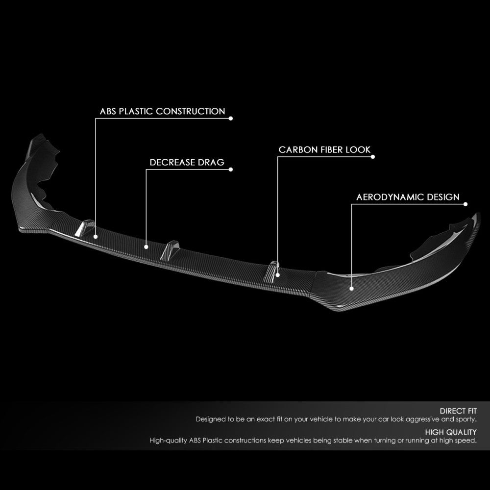 [Carbon Style Look] Front Bumper Lip Chin Guard Body Kit For 13-16 Ford Fusion