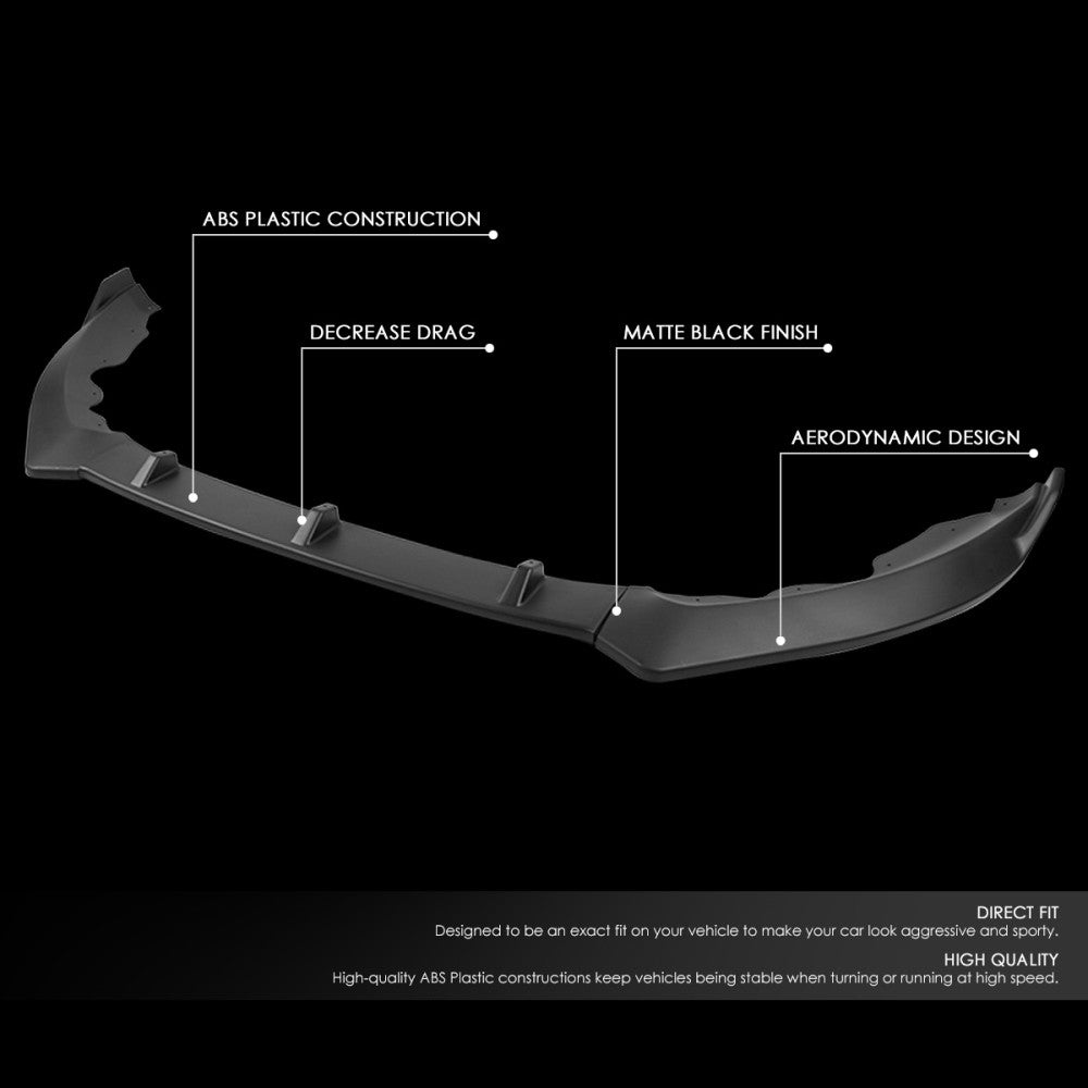 [Matte Black] Front Bumper Lip Chin Wing Guard Body Kit For 13-16 Ford Fusion
