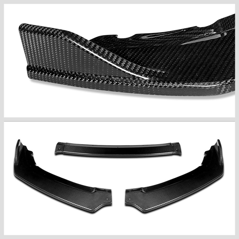 [Real Glossy Carbon Fiber] Front Bumper Lip Guard For 16-21 Honda Civic FC/FK