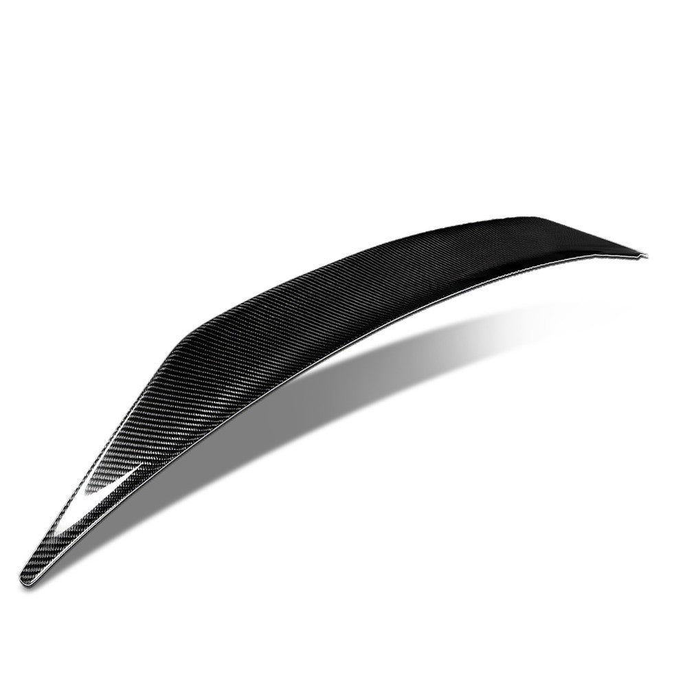 Black Carbon Fiber Rear Trunk Lid Spoiler STP Style For 17-21 Audi A4 B9 Sedan