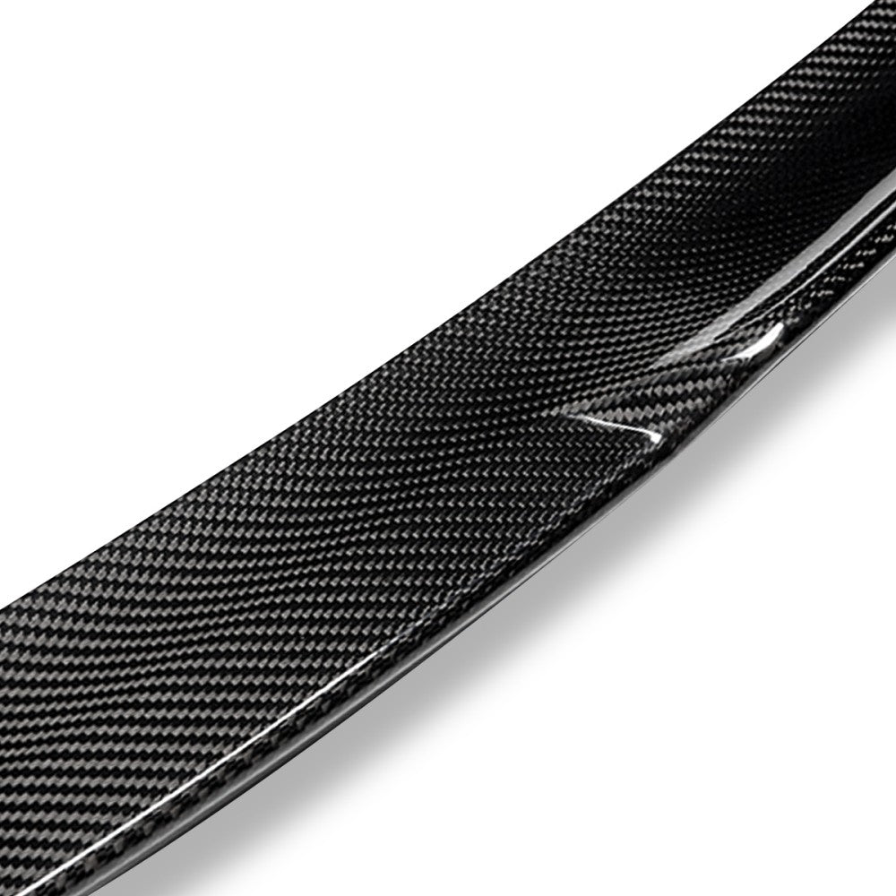 Black Carbon Fiber Rear Trunk Lid Spoiler V Style For 14-18 Mazda 3 (BM/BN)