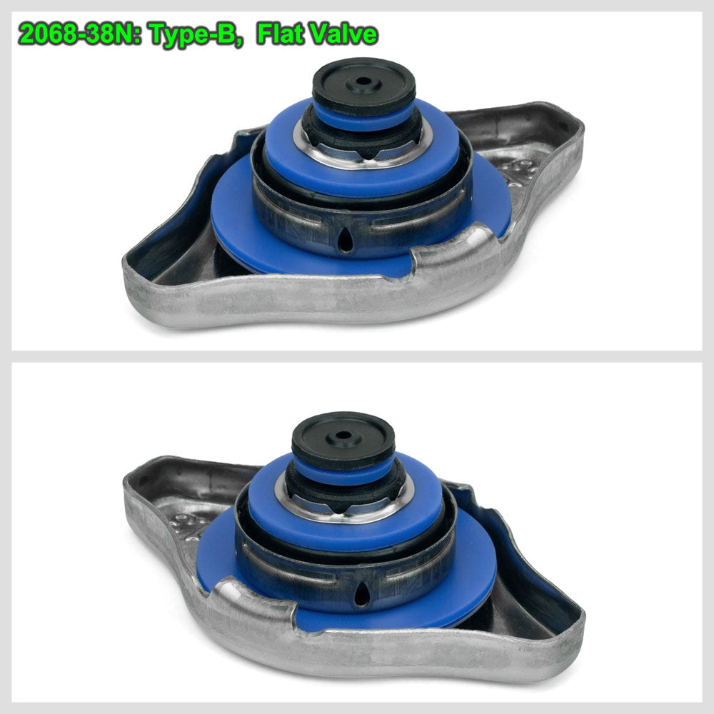 HPS 2068-38N Type-B Flat Valve Radiator Cap Stainless Steel High Pressure 1.3Bar