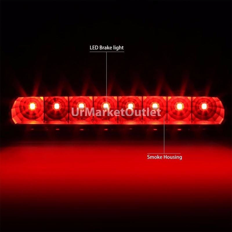 Black Housing Smoke Len Rear Third Brake Red LED Light For 03-09 4Runner N210
