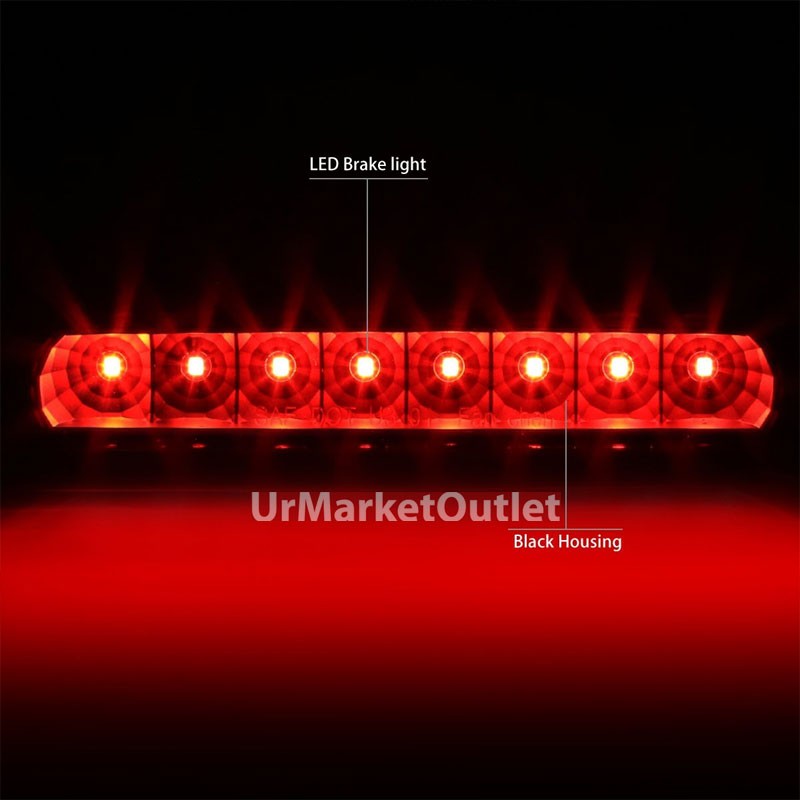 Black Housing Clear Len Rear Third Brake Red LED Light For 03-09 4Runner N210