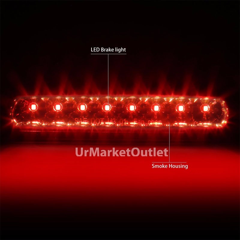 Chrome Housing Smoke Len Rear Third Brake Red LED Light For 03-09 4Runner N210