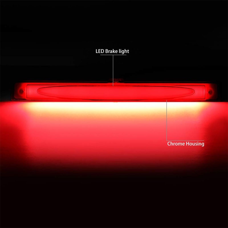 Chrome Housing Clear Lens LED Rear 3RD Third Brake Light Lamp For 05-13 Corvette