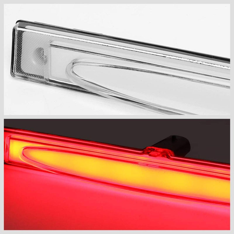 Chrome Housing Clear Lens LED Rear 3RD Third Brake Light Lamp For 05-13 Corvette