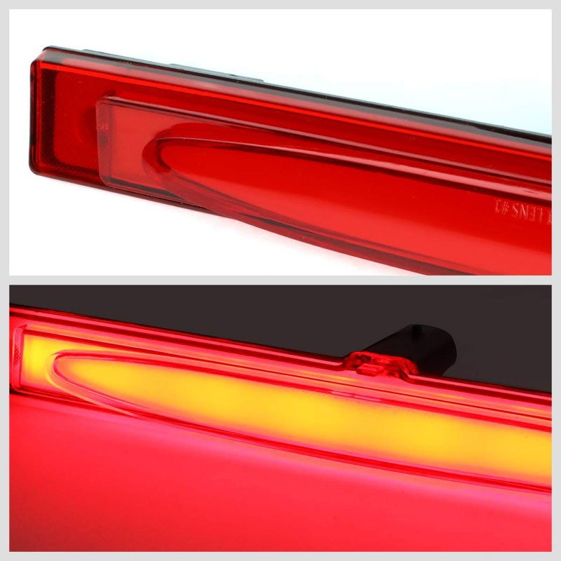 Chrome Housing Red Lens LED Rear 3RD Third Brake Light Lamp For 05-13 Corvette