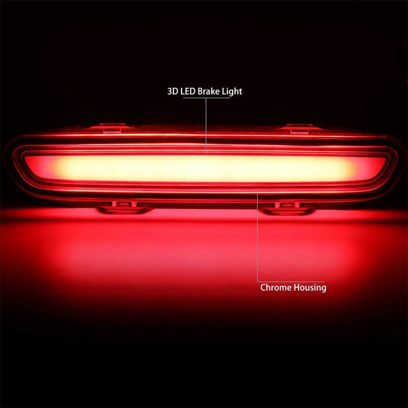 Clear Lens/Chrome Housing 3D LED Rear Third Brake Light for 06-10 Dodge Charger