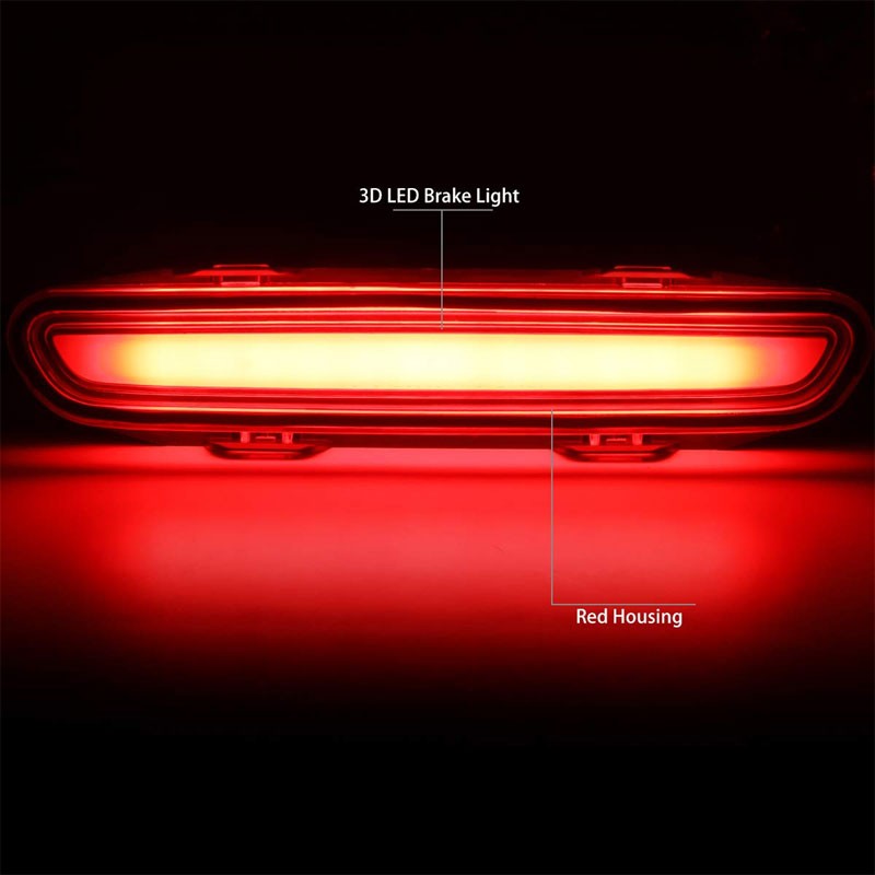 Red Lens/Chrome Housing 3D LED Rear Third Brake Light for 06-10 Dodge Charger