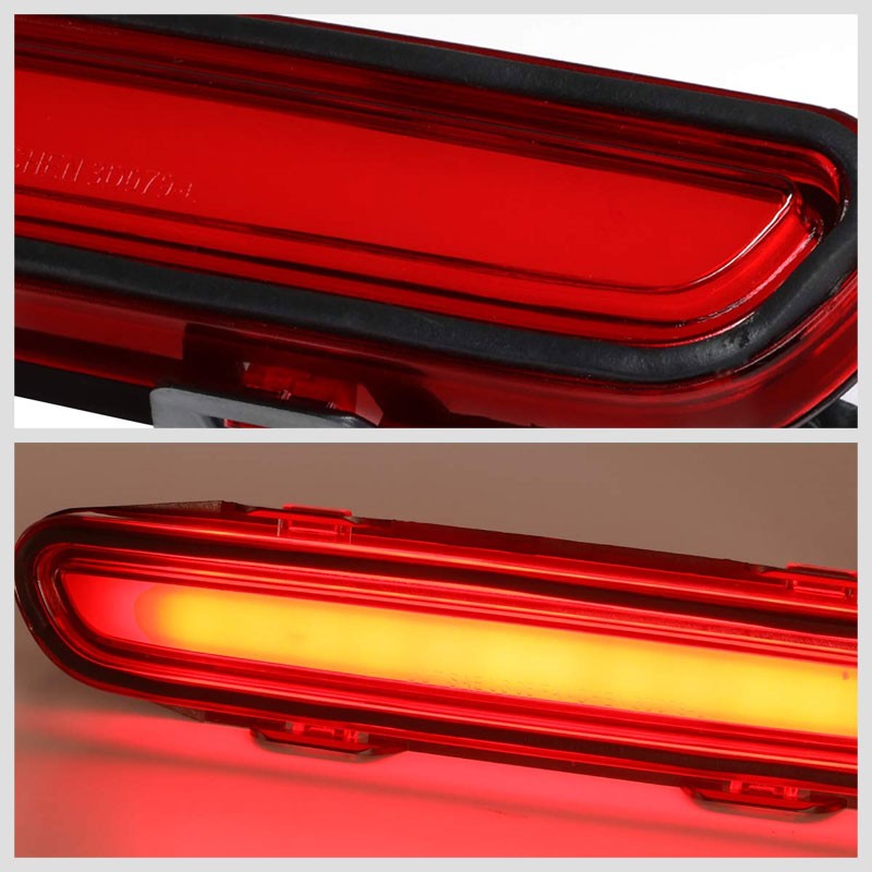 Red Lens/Chrome Housing 3D LED Rear Third Brake Light for 06-10 Dodge Charger