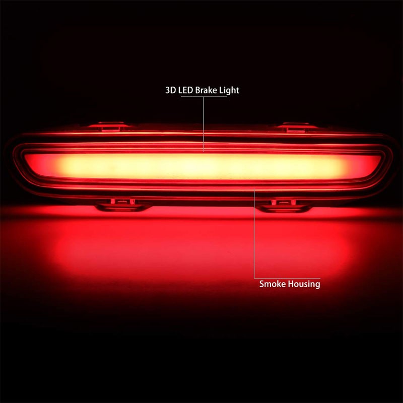 Smoke Lens/Chrome Housing 3D LED Rear Third Brake Light for 06-10 Dodge Charger