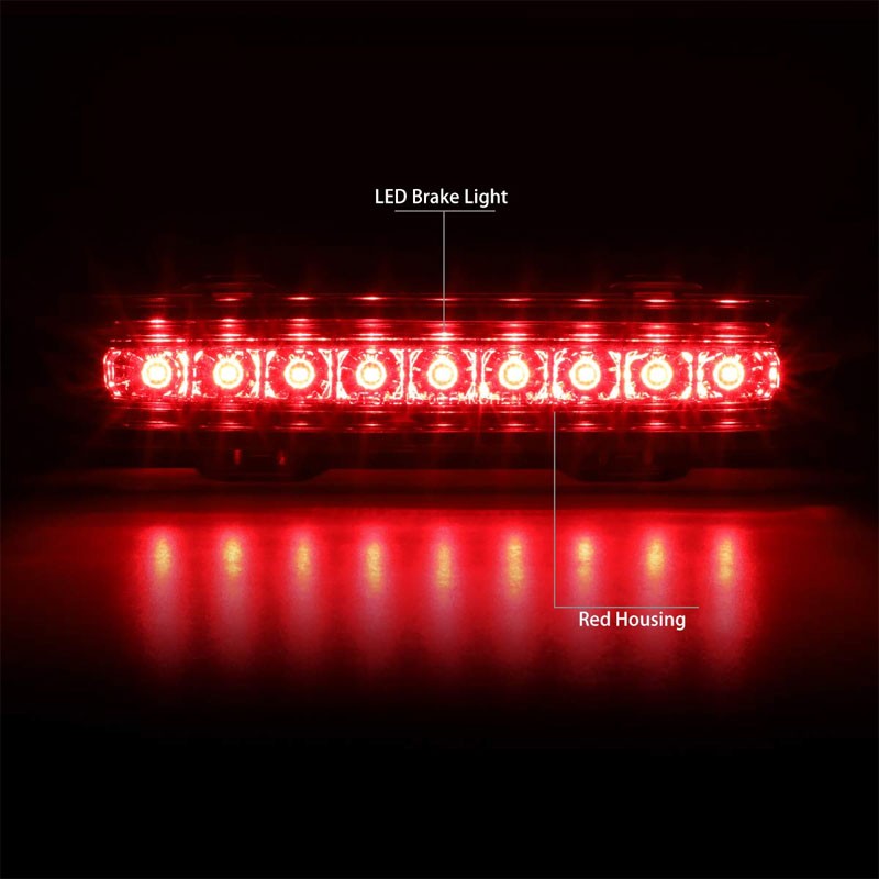 Red Lens/Chrome Housing Full LED Rear Third Brake Light for 06-10 Dodge Charger