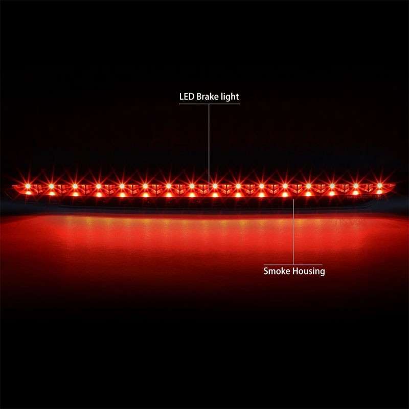 Black Housing Smoked Lens Red LED Third Brake Light For 07-14 Chevrolet Tahoe