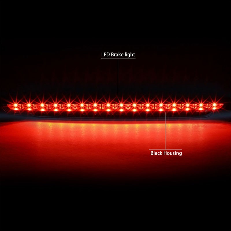 Black Housing Clear Lens Red LED Third Brake Light For 07-14 Chevrolet Tahoe