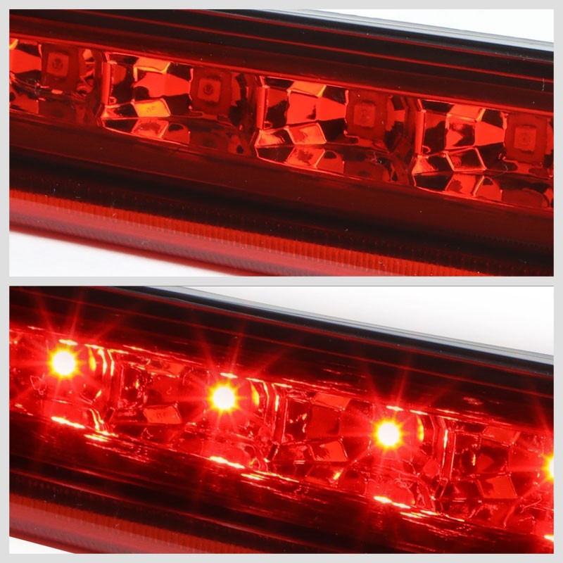 Chrome Housing Red Lens Red LED Third Brake Light For 07-14 Chevrolet Tahoe