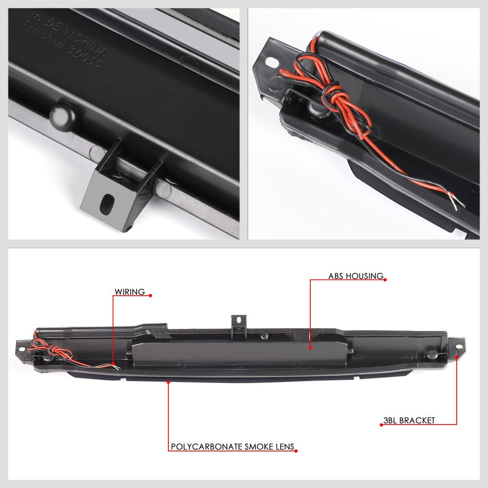 Black Housing/Smoke Lens LED Rear Tail Third Brake Light For 02-09 GMC Envoy