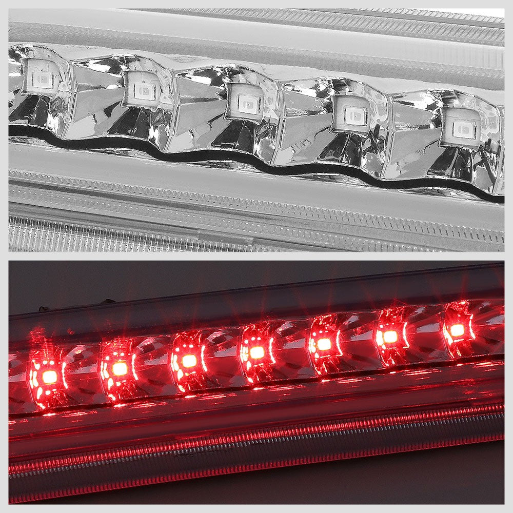 Chrome Housing/Clear Lens LED Rear Tail Third Brake Light For 02-09 GMC Envoy