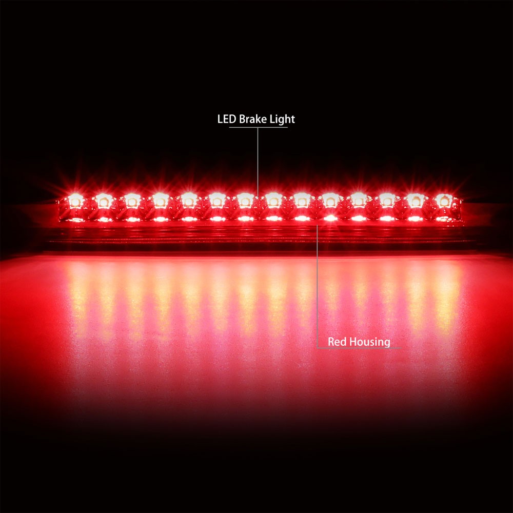 Chrome Housing/Red Lens LED Rear Third Brake Light For 02-09 Chevy Trailblazer