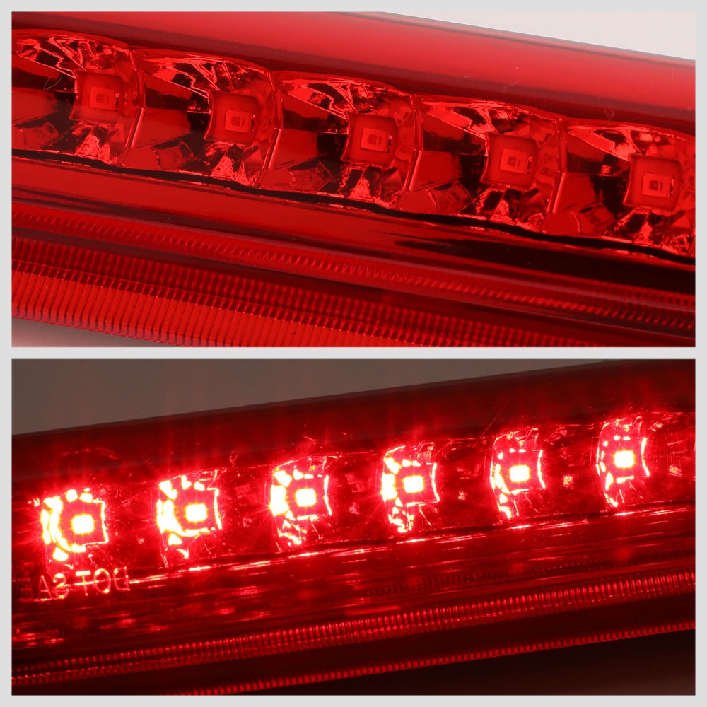 Chrome Housing/Red Lens LED Rear Third Brake Light For 02-09 Chevy Trailblazer
