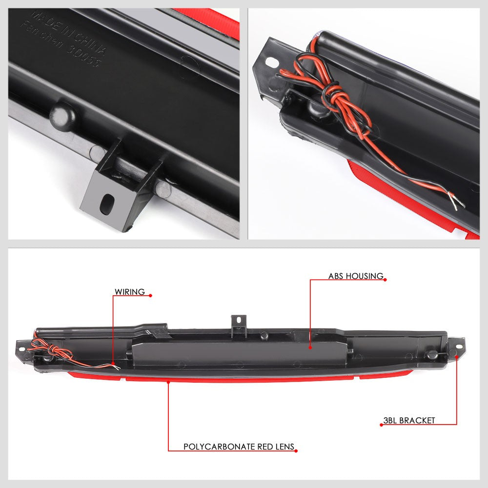 Chrome Housing/Red Lens LED Rear Third Brake Light For 02-09 Chevy Trailblazer