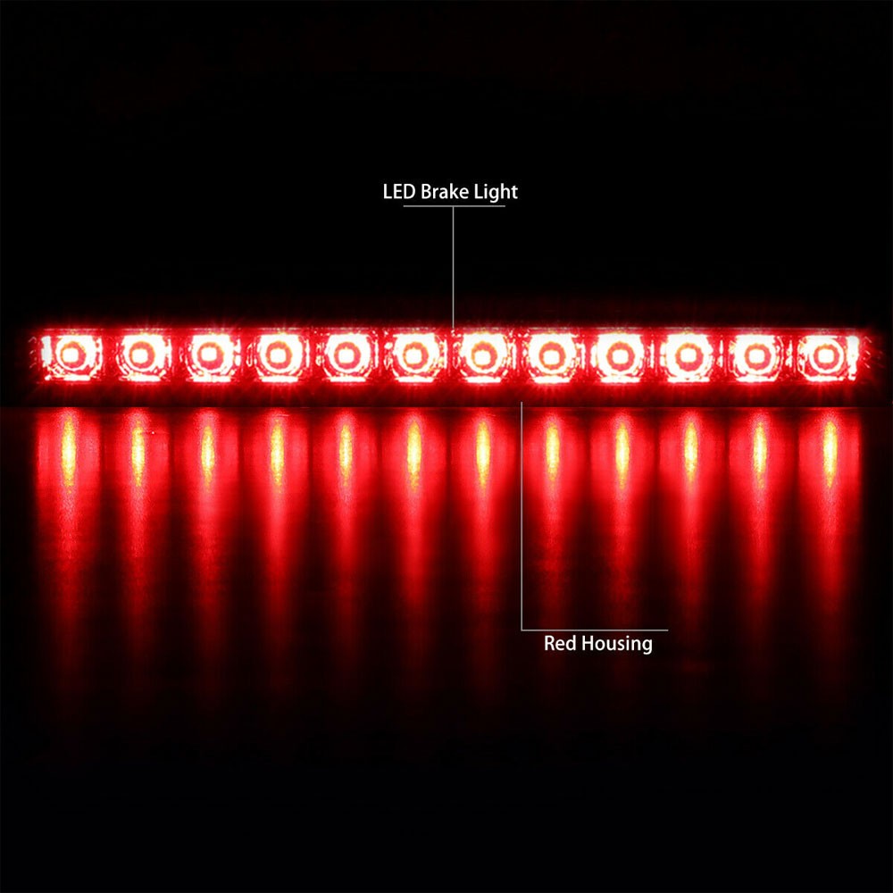 Chrome Housing/Red Lens LED Rear Tail Third Brake Light For 15-18 Chevrolet Trax