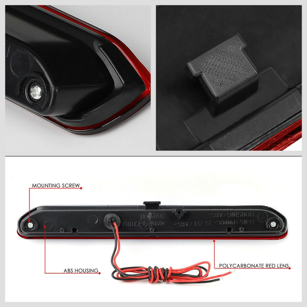 Chrome Housing/Red Lens LED Rear Tail Third Brake Light For 15-18 Chevrolet Trax
