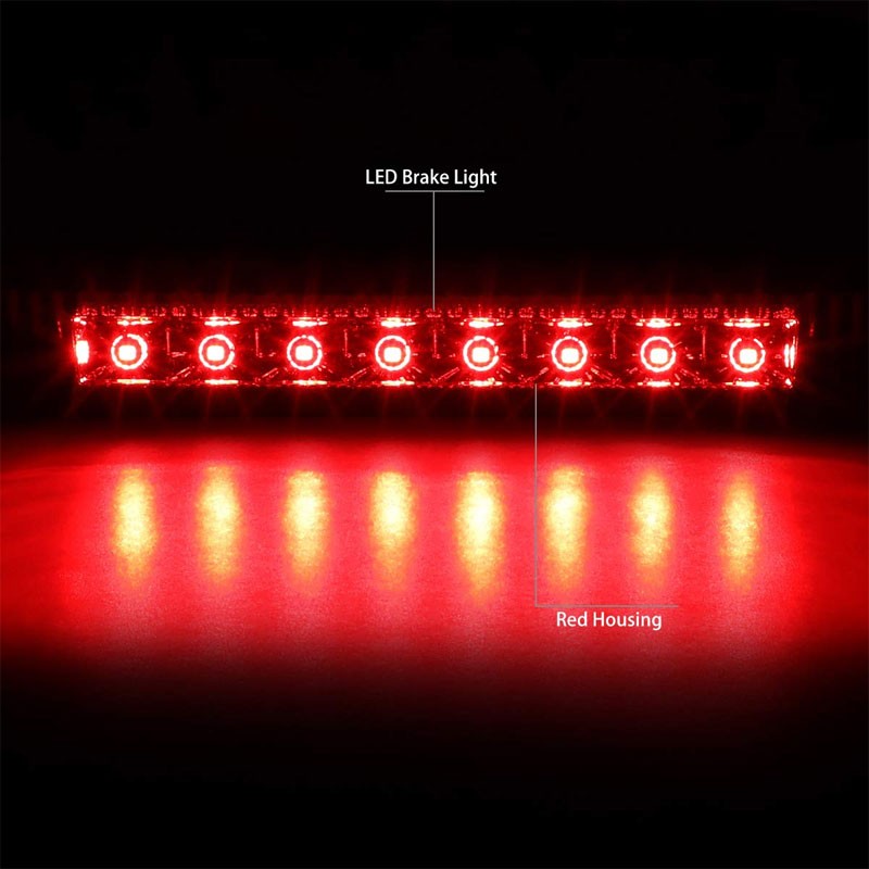 Red Lens/Chrome Housing Full LED Rear Third Brake Light for 10-16 Dodge Journey