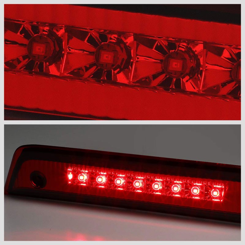 Red Lens/Chrome Housing Full LED Rear Third Brake Light for 10-16 Dodge Journey
