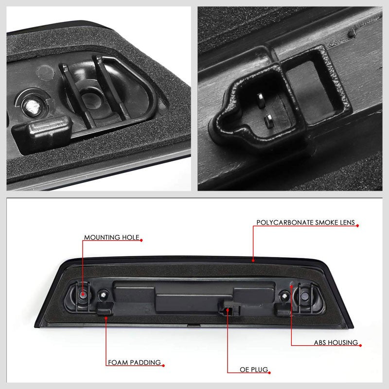 Smoke Len/Chrome Housing Full LED Rear Third Brake Light for 10-16 Dodge Journey