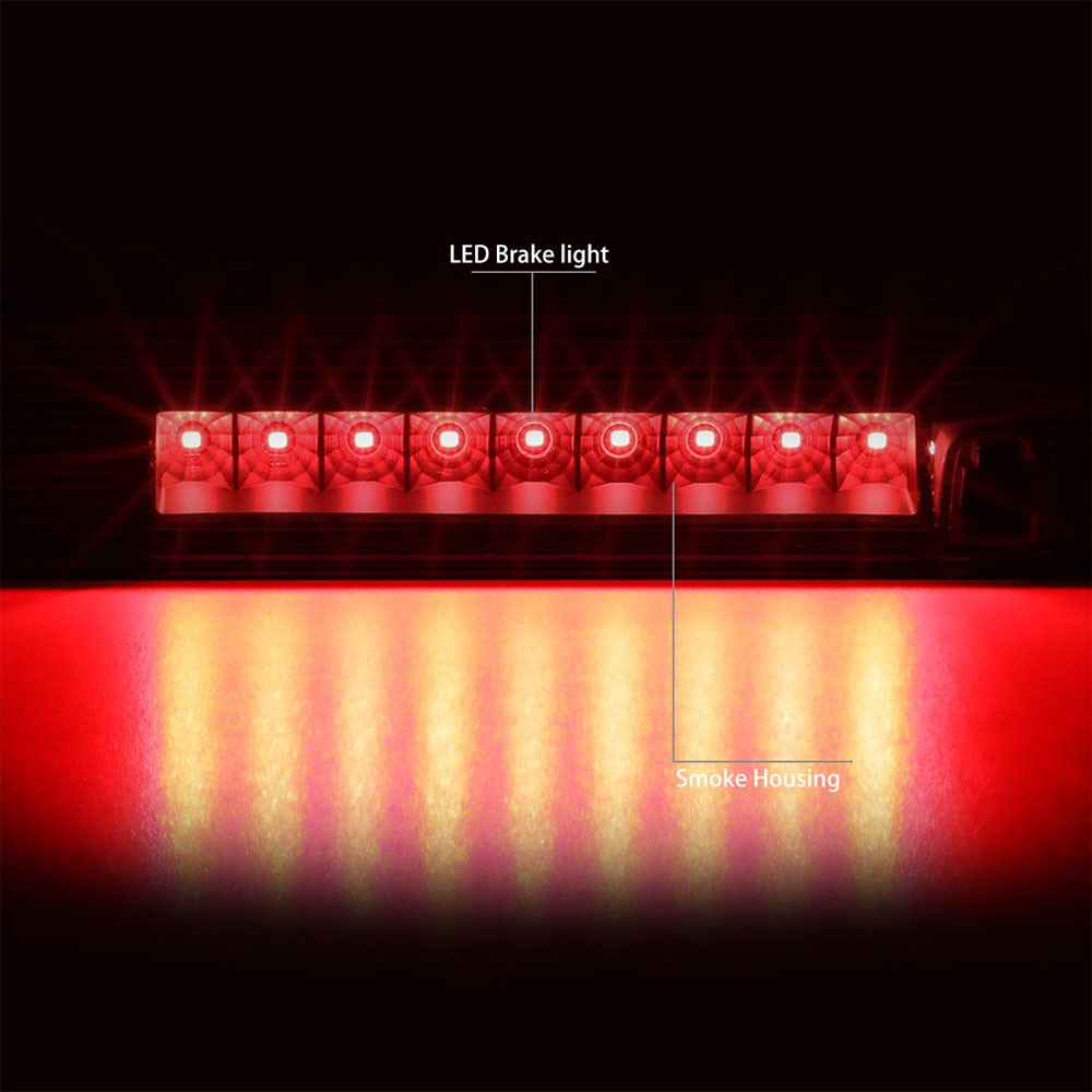 Black Housing/Smoke Lens LED Rear Tail Third Brake Light For 07-12 Dodge Nitro