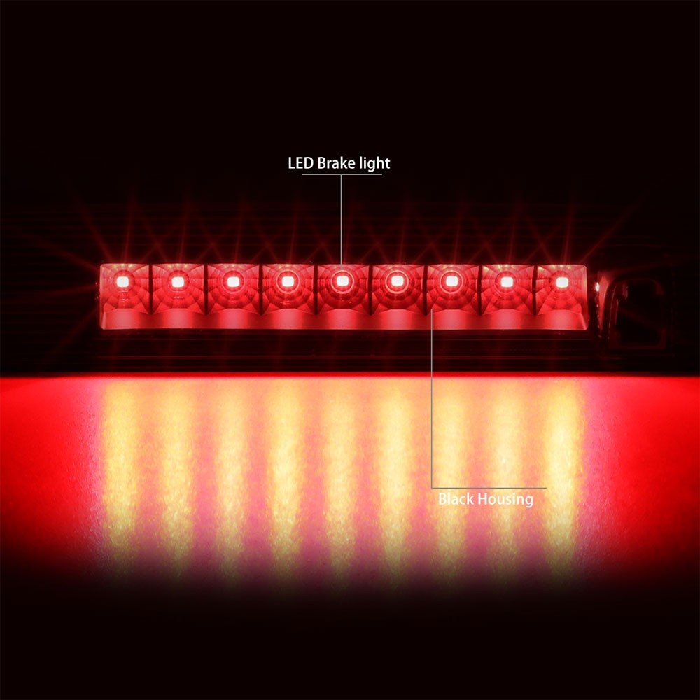 Black Housing/Clear Lens LED Rear Tail Third Brake Light For 07-12 Dodge Nitro