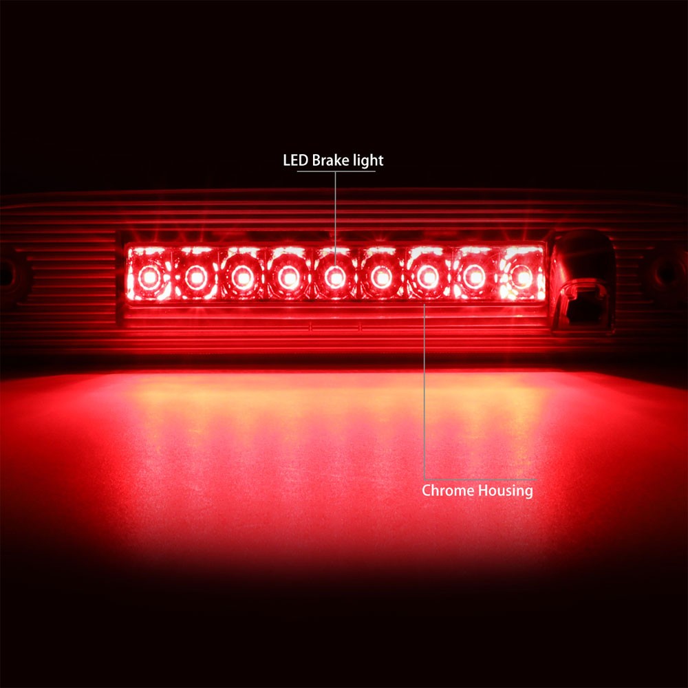 Chrome Housing/Clear Lens LED Rear Tail Third Brake Light For 07-12 Dodge Nitro