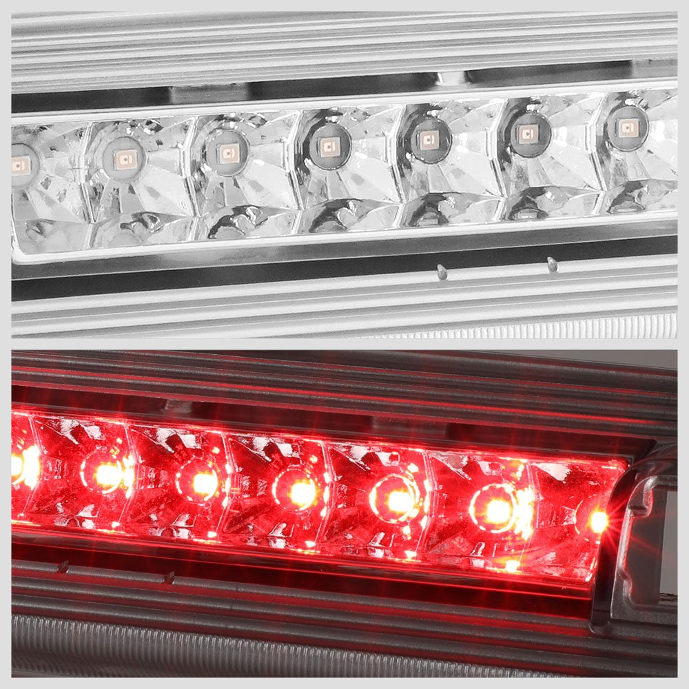 Chrome Housing/Clear Lens LED Rear Tail Third Brake Light For 07-12 Dodge Nitro