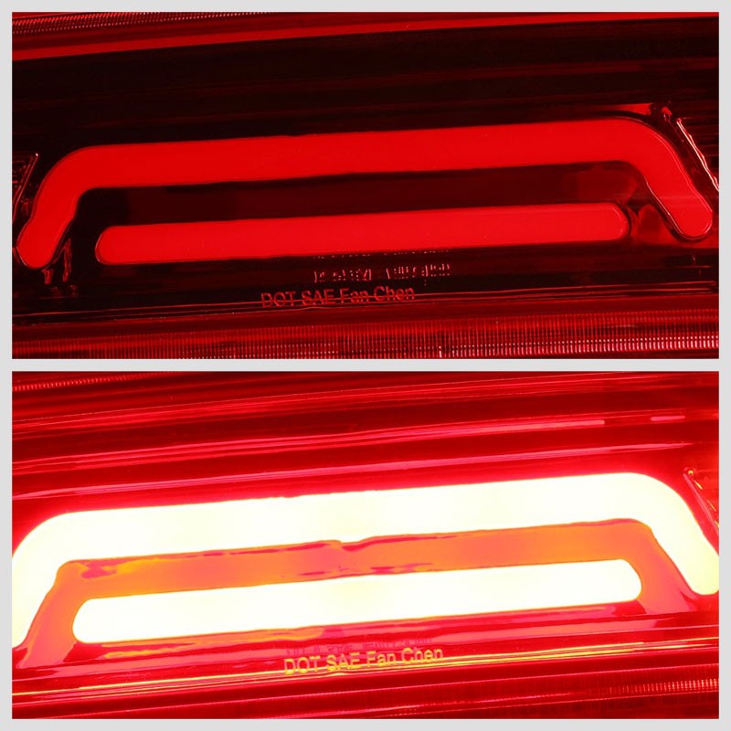 Chrome Housing Red Lens 3D LED Third Brake Light+Cargo Light For 09-18 Ram Truck